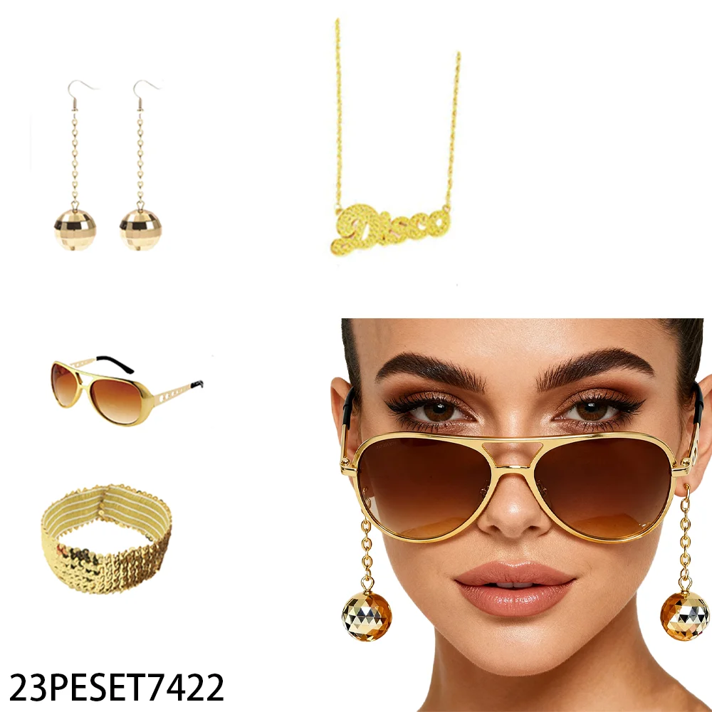 

PESENAR Hippie Costume Set, Suitable for Parties, Balls and Gatherings of The 1960s