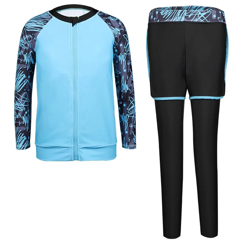 2 Piece Girls Swimwear 2026 New High Stretch Split Long Sleeve Sun Protection Quick-Drying Swimsuit Summer Bathing Suit