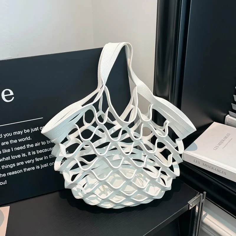 

Сумка-мешок с сетчатым карманом, оригинальный дизайн, повседневный стиль, легкая и простая, модная женская сумка, яркая складная сумочка