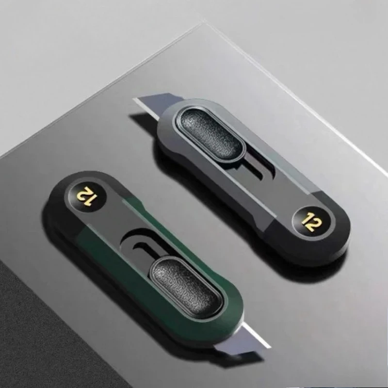 Deli Home Mini Auto-Retract Utility Knife Front Self-Locking Cutter Retractable Self-locking Sliding Cutter Tools Potable