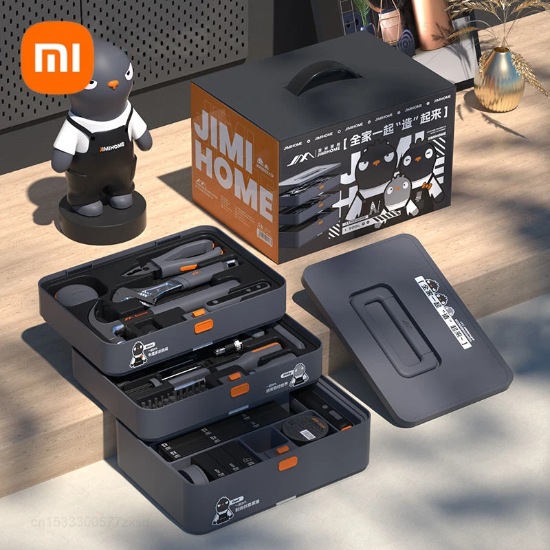 Xiaomi JIMI Box Home Layered Toolbox Set Multifunctional Maintenance Tools Combination Household Repair Power Drill Screwdriver