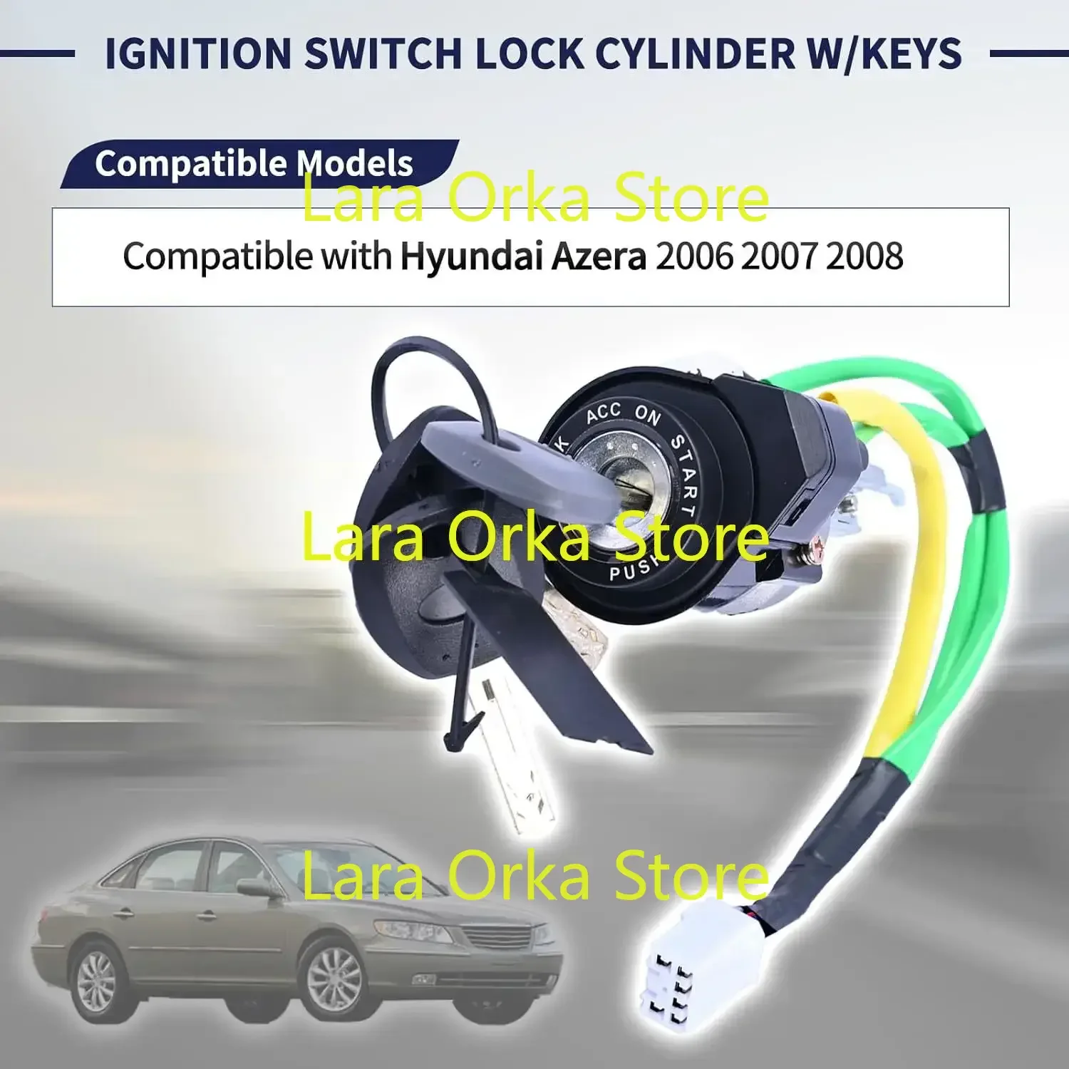 Ignition Switch Lock Cylinder Assembly with 3 Keys Compatible with Hyundai Azera 2006 2007 2008 Replace 81920-3LA10 819203LA10