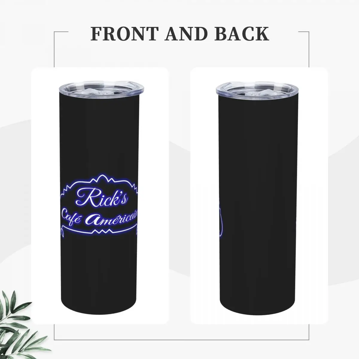 Ricks Cafe Americain Neon Sign Stainless Steel Tumbler Vacuum Insulated Mugs Thermal Cold Cup Straws With Lid 20oz