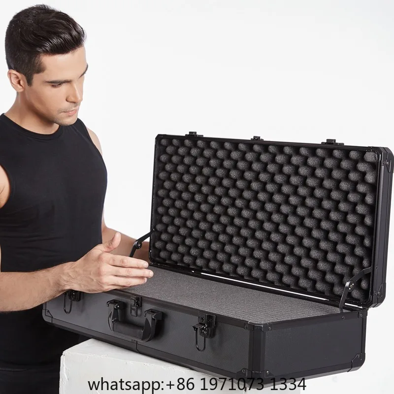 Portable Aluminum Frame Tool Case Instrument Equipment Safety Organizer Box Multifunctional Storage Box Shockproof Tool Case