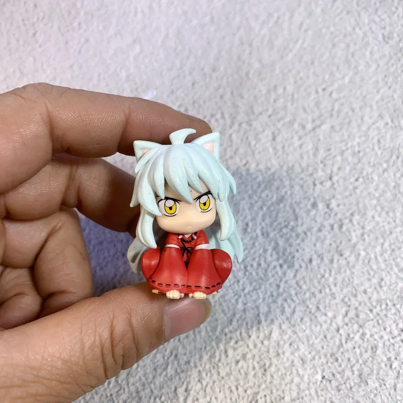 Bandai Inuyasha Machiawase Sitting Figure Set Higurashi Kagome Miroku Mini Figure Q Version Cute Anime Collectible Desk Decor view 4