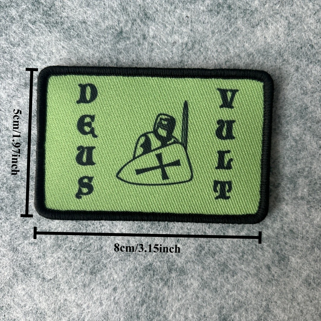 Parche táctico moral Deus Vult gancho y bucle para mochila - imagen 4