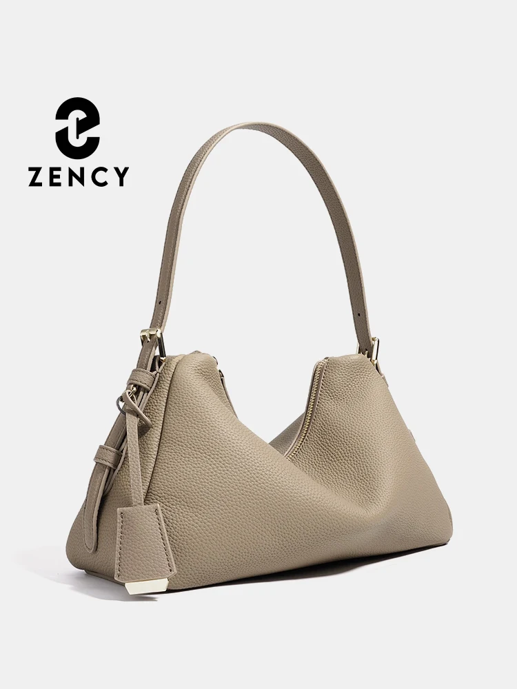 

Zency Genuine Leather Satchel Bags For Women Simple Fashion Ladies Underarm Handbag Large Capacity Shoulder Purse Elegant Tassel