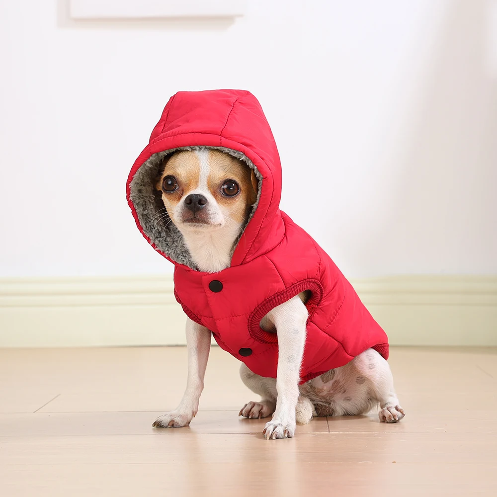 Warmer Katzen-Kapuzenmantel für kleine und mittelgroße Katzen, Hunde, Winter, gemütliche Fleece-Welpen-Kätzchen-Jacke, Kleidung, winddichtes Haustier-Mops-Sphynx-Kostüm – Detail 16