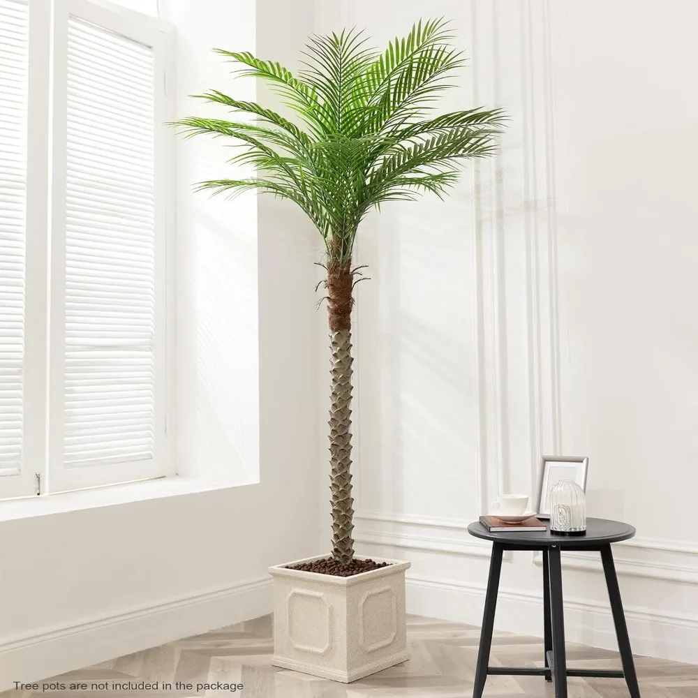 Artificial Phoenix Palm Tree Tall Outdoor IndoorFake Plants Adjustable Leaves, Faux Sago Home Office Living Room Yard Outside