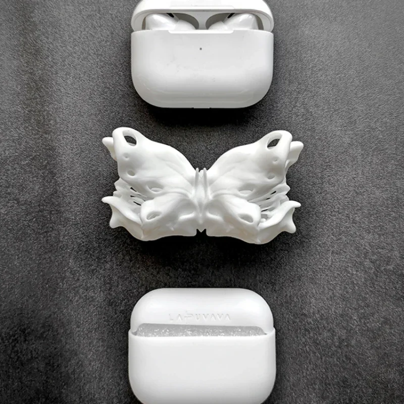 Imagem -06 - Borboleta Branca Art Airpods Case Decoração Original Resina Estojo Protetor Adequado para Airpods Pro Acessórios Headconjunto Presente Y2k