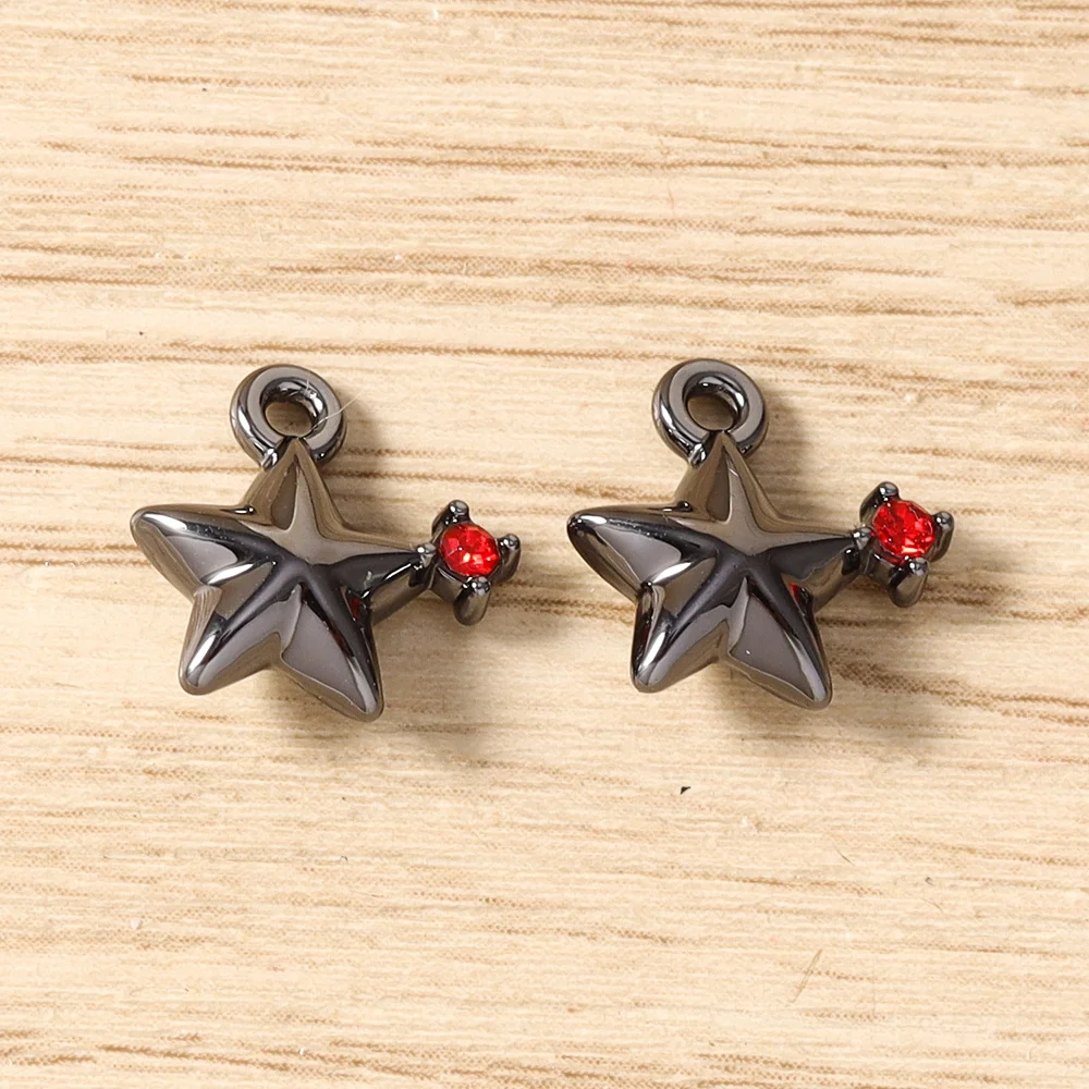 Tusember 5 Stück Hip-Hop Gun Black Sonne Mond Stern Herz Anhänger für Halsketten, Ohrringe, Armbänder, Schmuckherstellung, Bastelzubehör – Detail 11