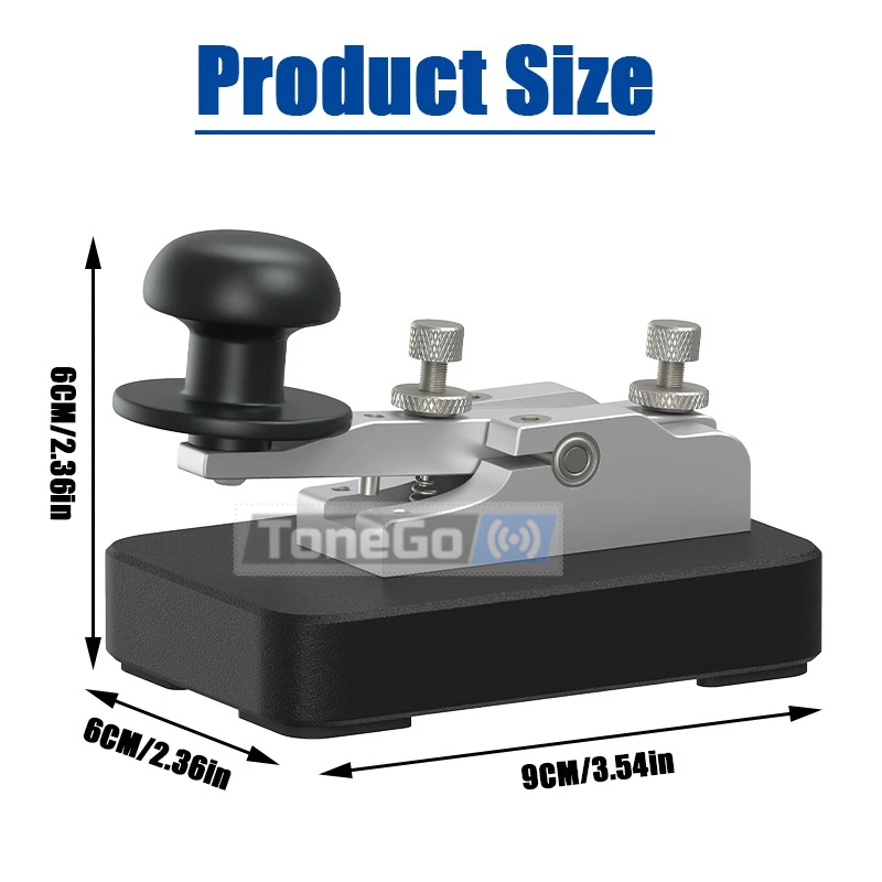 Laomao Morse Code Manual Key Adjustable Gap Shortwave CW Radio Transmission Key 3.5mm Jack Compatible with IC-705 X6200 X6100