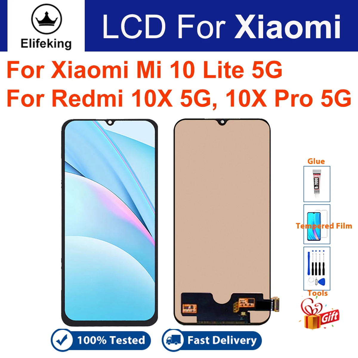 

Screen For Xiaomi Redmi 10X Pro 5G M2004J7BC LCD Display Touch Screen For Mi 10 Lite 5G M2002J9G Digitizer Assembly Replacement