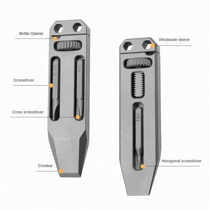 TC4 Титановый сплав Многофункциональная монтировка Штопор Отвертка Мини-гаечный ключ Лом Карманный инструмент Подвеска Новый