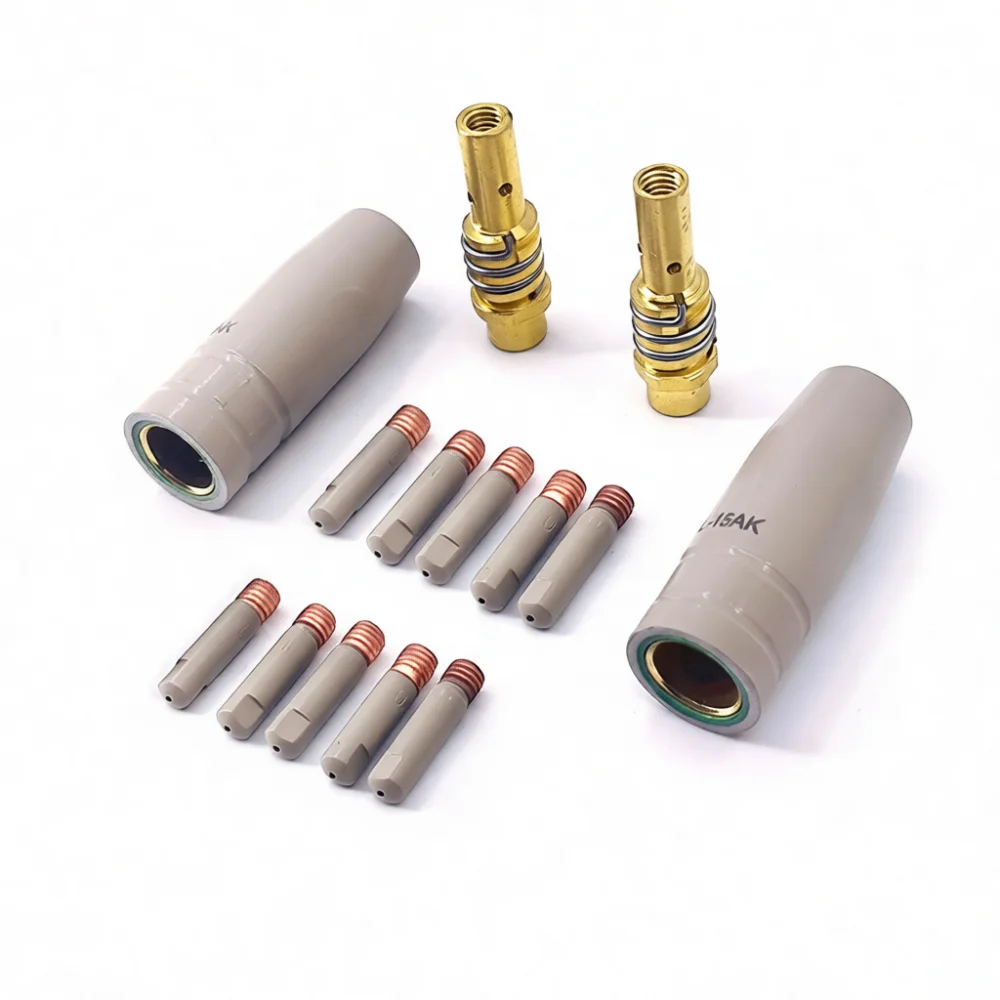 Replacement Parts For 15AK MIG MAG Welding Torch Shielding Nozzle Tip Holder Set Anti Splatter Consumables Welding Supplies