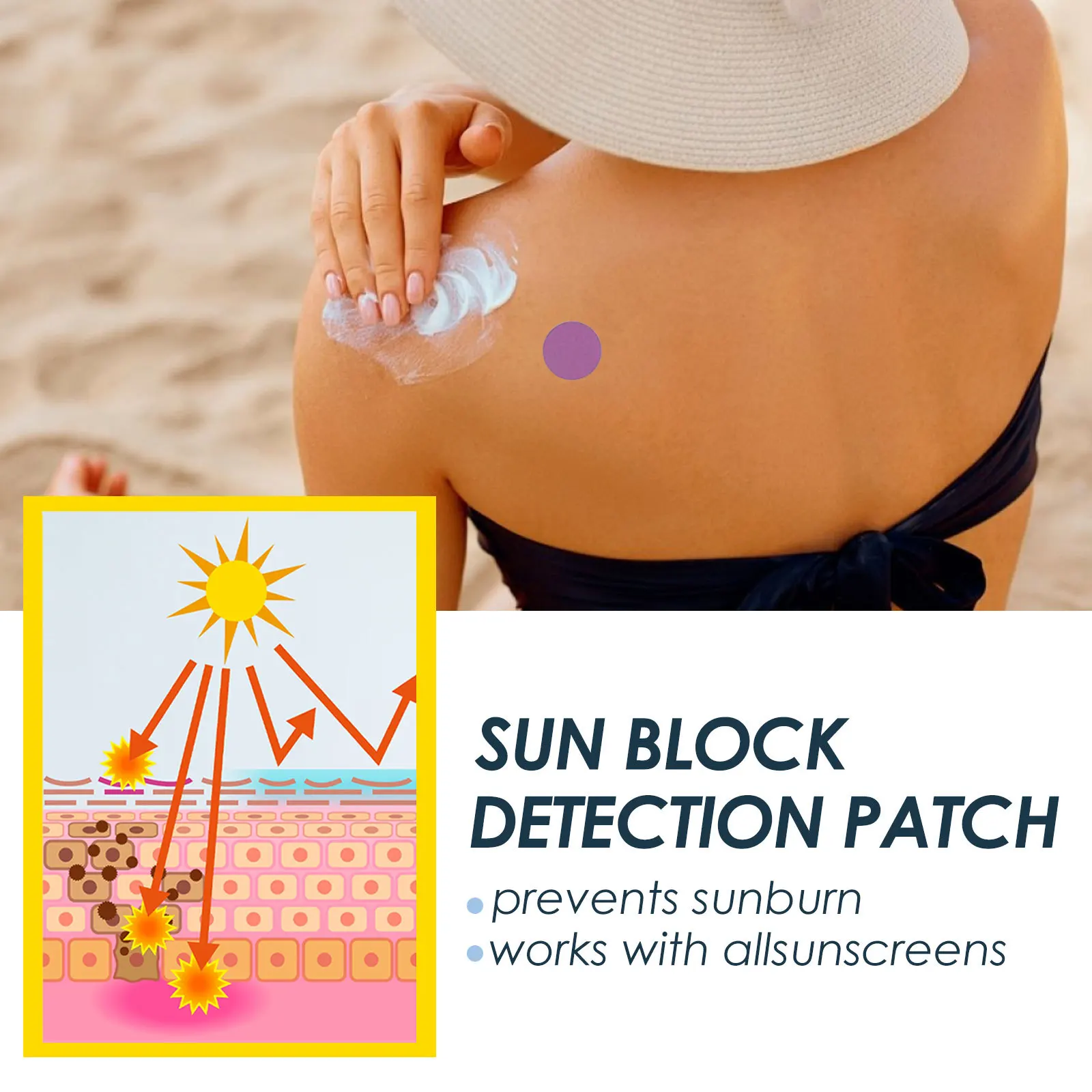 Impermeável Anti Freckle Sunburn Patches, UV Detectando Adesivos, Protetor solar, Respirável, Lembrete de proteção solar