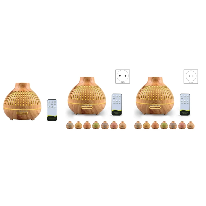 

EAS-400 ML Essential Oil Diffuser Wood Grain Aroma Diffuser With Timer Cool Mist Humidifier For Home Bedroom With Plug