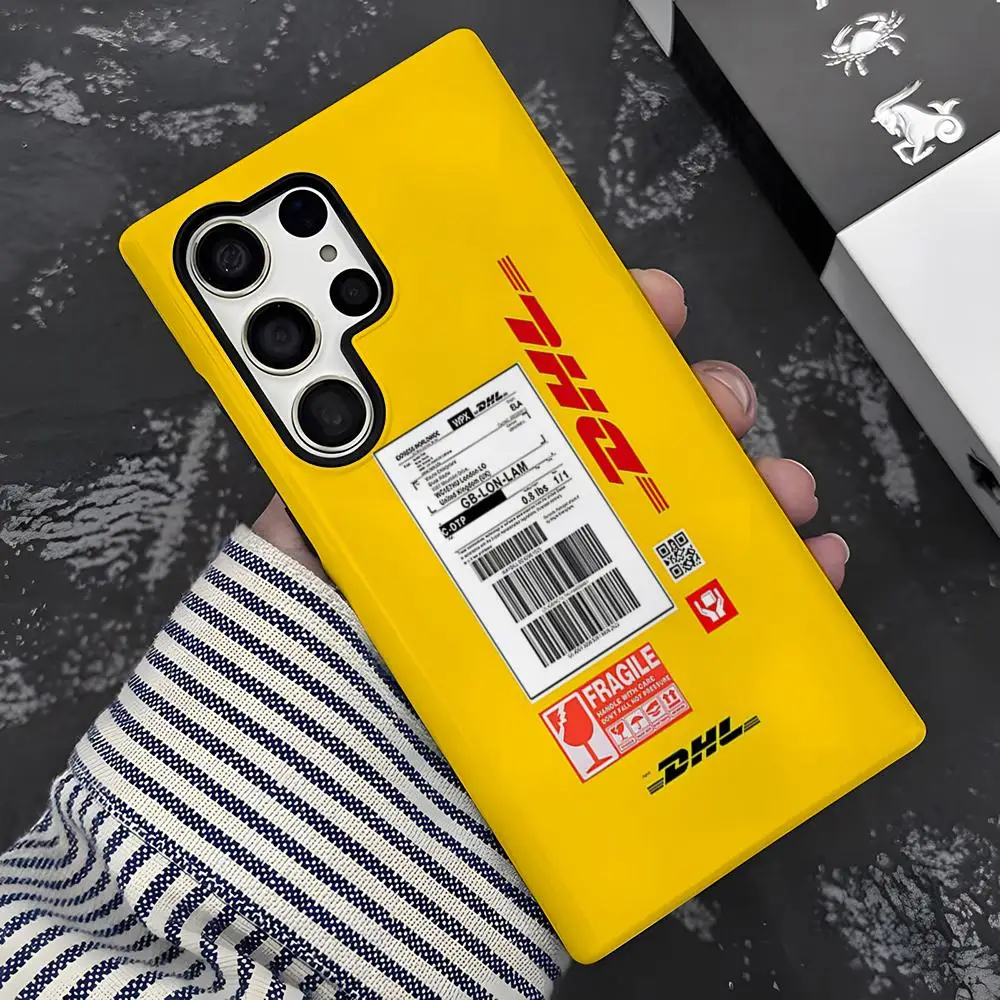 

DHL Express Phone Case For Samsung S25 S21 S22 S23 S24 FE Ultra Plus A56 A36 A26 A16 Glossy 2 in 1 Cover