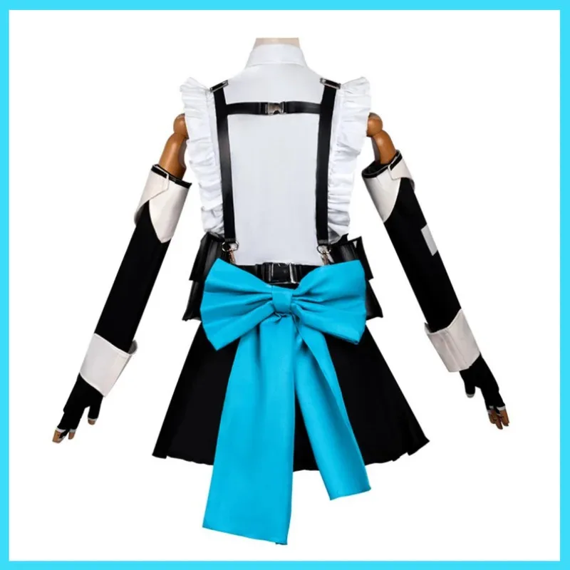 Archiwum Gier Animacja Asuma Toki Strój Cosplay Niebiesko-Biały Mundur Bojowy Sukienka Pokojówki Peruka Kobieta Seksowny Strój Karnawałowyx;2'a,6.h;