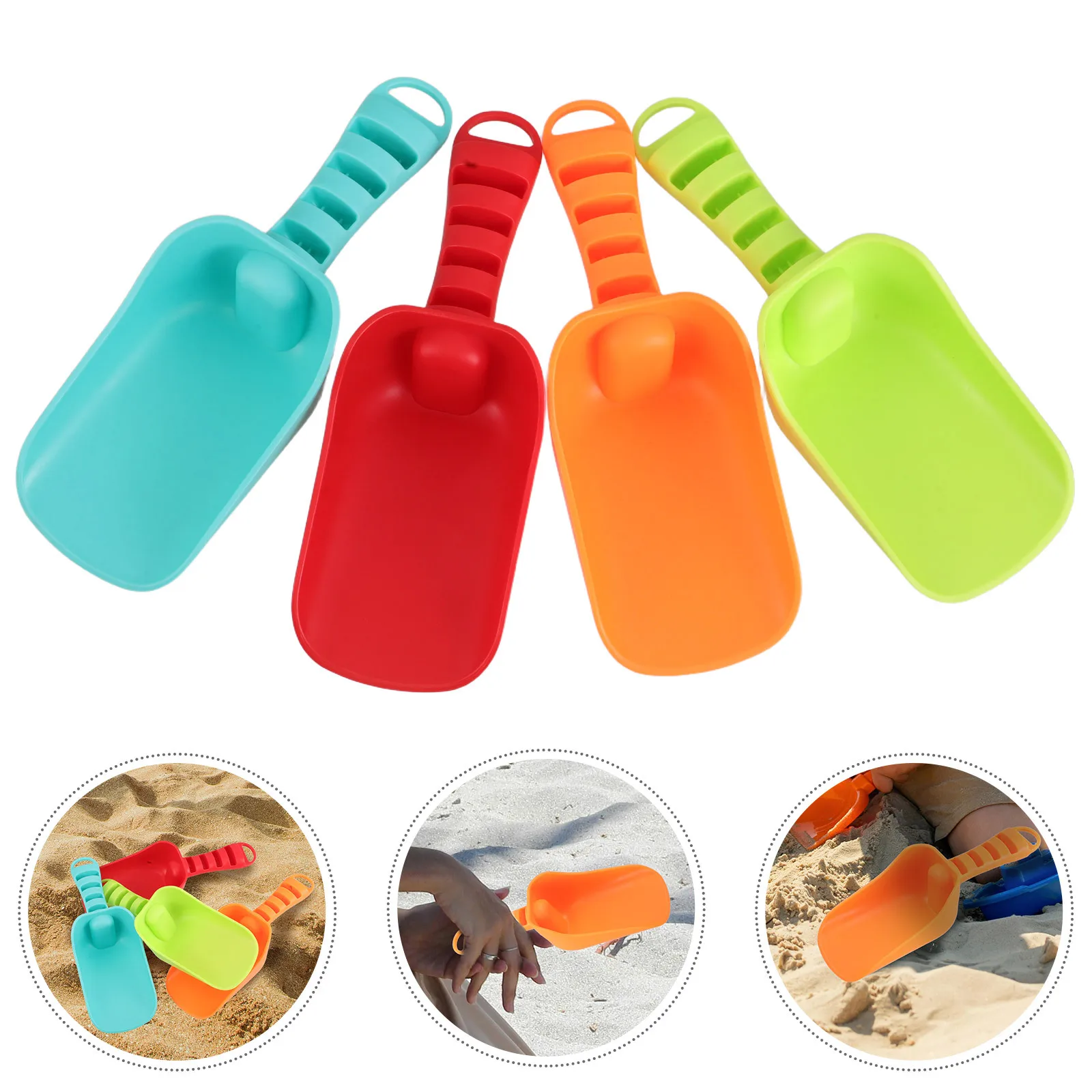 4 Stuks Strand Schoppen Kinderen Gekleurde Plastic Zand Scheppen Gereedschap Zomer Outdoor Strand Must Haves Graven Speelgoed Voor Peuters