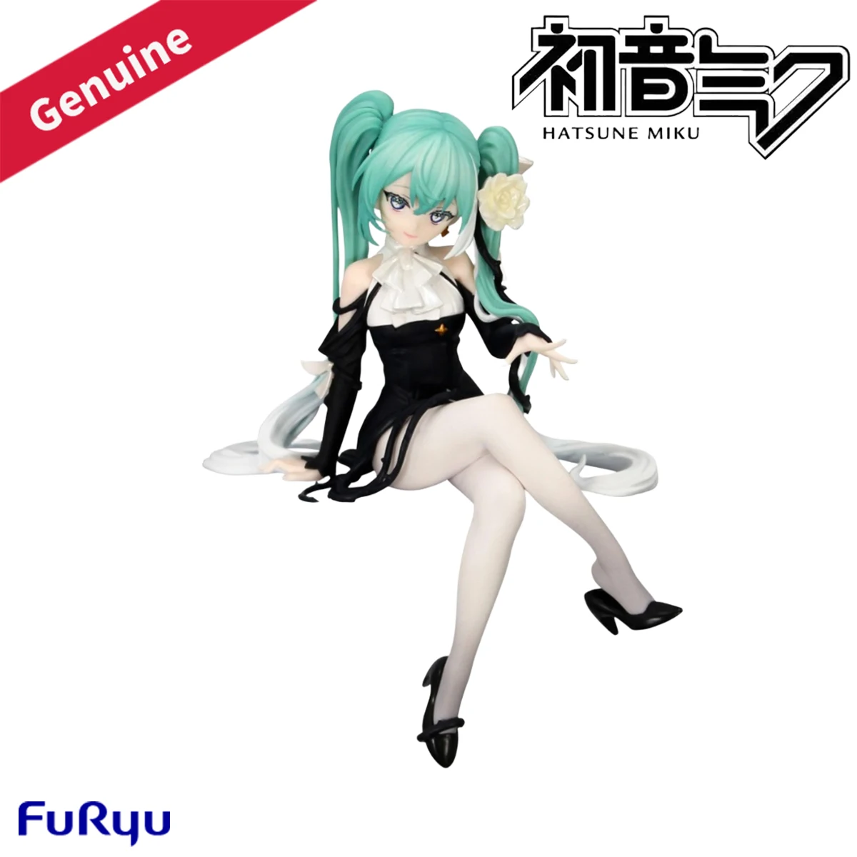オリジナル本物のフリュー塗装済み花の妖精ヌードルストッパーフィギュアボーカロイド初音ミクホワイトローズ-h-140-ミリメートルモデルフィギュアギフト