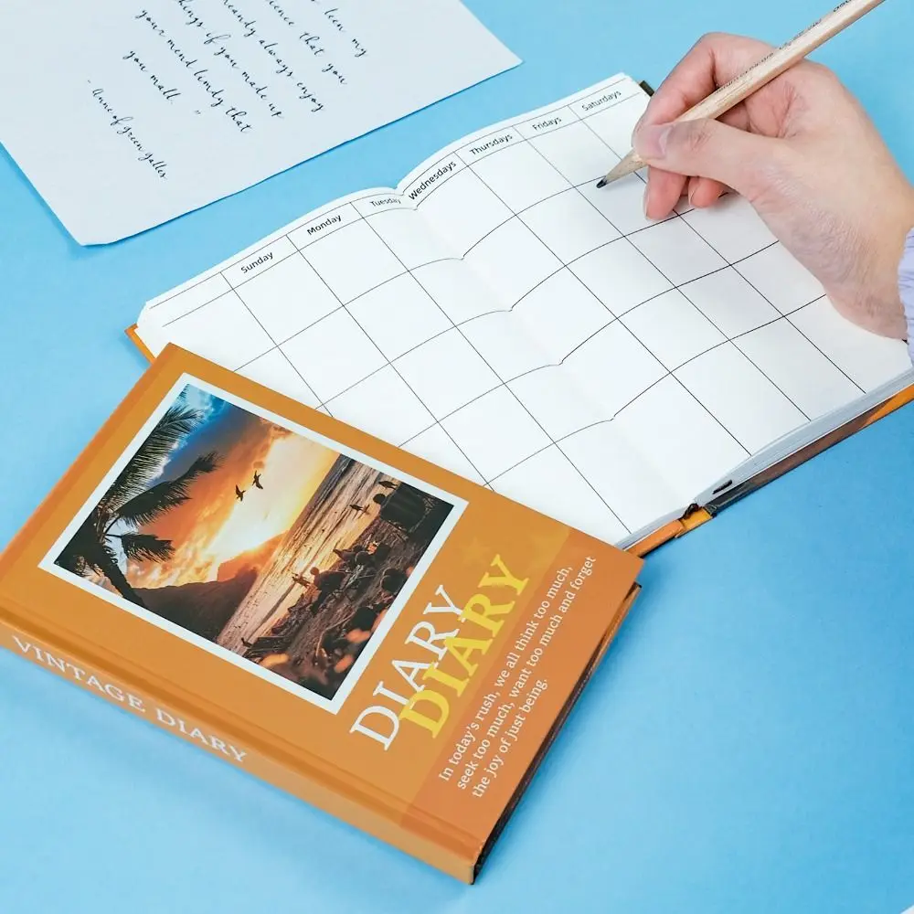 98 sheets Beach Agreement Theme Notebook romantic Creative Diary notebook Multifunction Thick Paper Diary Handbooks Office