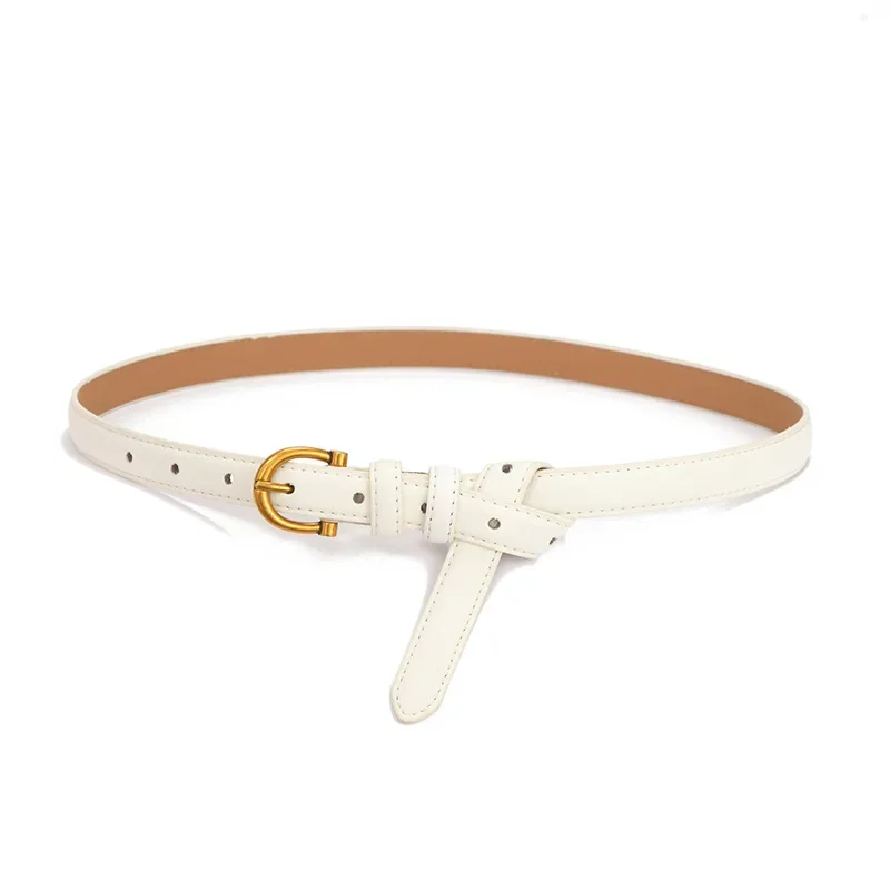 New Women's Belt PU Thin Belt Fashionable and Minimalist Matching with Casual Pants Summer Shorts Decorative Belt