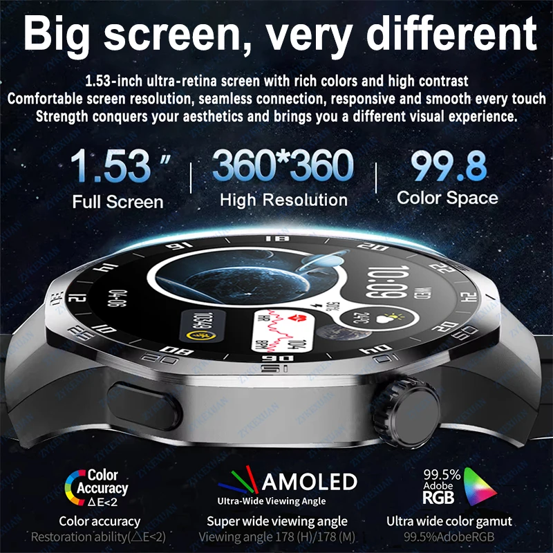 Nuovo GT5 Pro Astuto Della Vigilanza Degli Uomini Per Huawei HD AMOLED Schermo GPS Traiettoria di Movimento Frequenza Cardiaca Chiamata Bluetooth Sport Astuto Della Vigilanza IP68