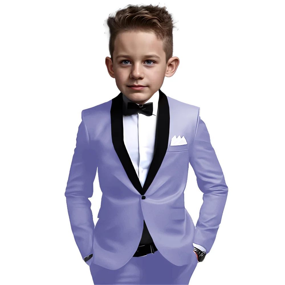 Suit for Boys Wedding Tuxedo 2 Piece Suit Formal Jacket Pants Velvet Collar Blazer Fashion Kids Blazer 2 to 16 Year