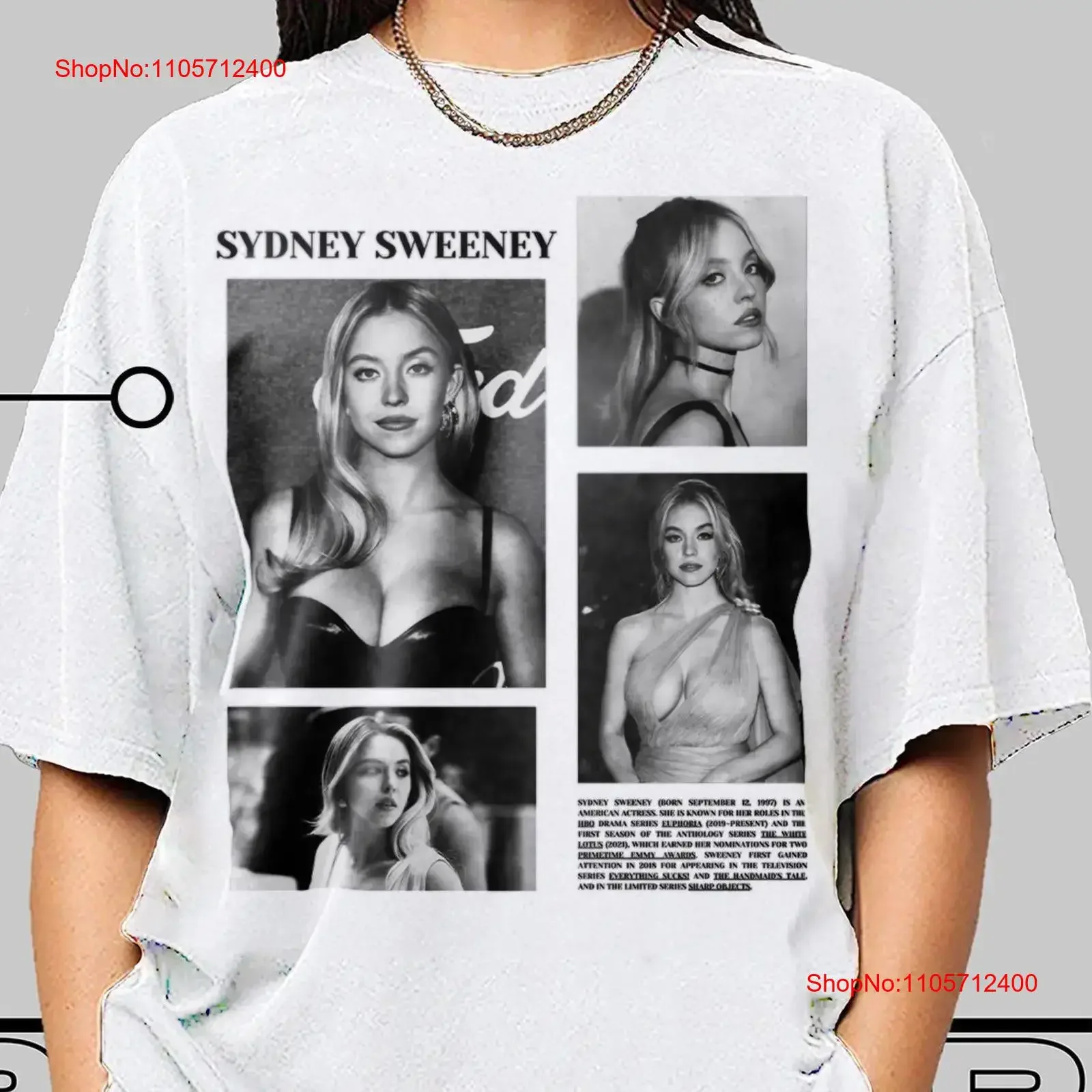 Sydney Sweeney T Shirt Vintage Fan Halloween Merch vintage Washed Breathable designer clothes Stretched graphic Unisex Soft
