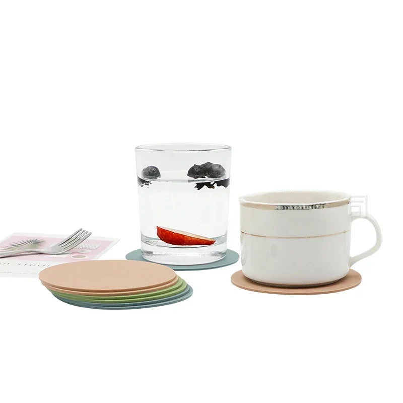3pcs Silicone coaster and bowl mat Morandi color Nordic styleBeverage Coaster Mat Glass Hotware Decoration Tray Silicone - view 6