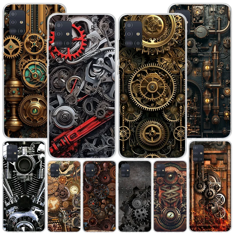 Steampunk Gear Mechanical Phone Case For Samsung Galaxy A51 A41 A31 A21S A11 A71 A50 A70 A40 A30 A20S A10E A10S A6 A7 A8 A9 + Sh