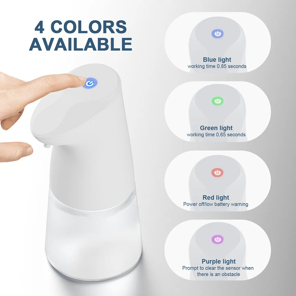 موزع صابون بمستشعر تلقائي بدون لمس للحمام المنزلي بدون مادة ABS موزع صابون سائل أبيض #5