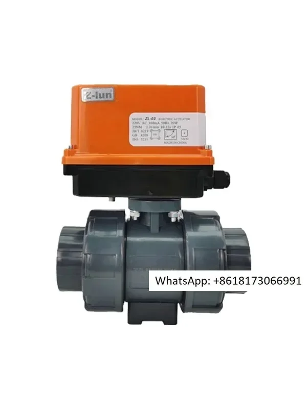 

Electric PVC ball valve Q911F-16S electric plastic UPVC ball valve DN15 20 25 32 40 50-100