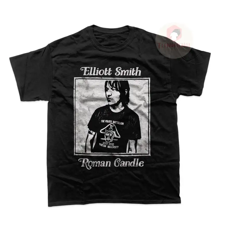 

Elliott Smith Unisex T-Shirt - Roman Candle Album Tee - Indie Music Graphic Shirt - Printed Music Poster For Gift