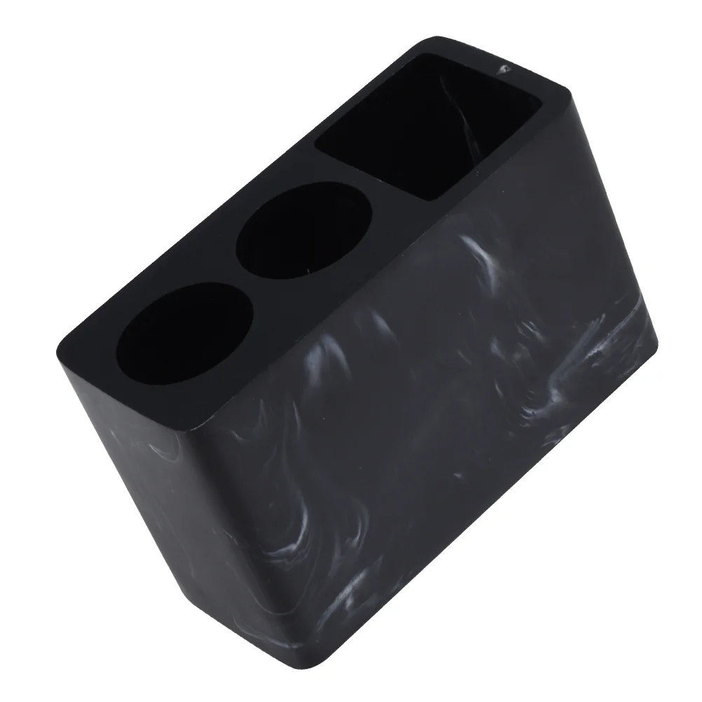 

3 Compartments Bathroom Toothbrush Stand Resin Marbled Grain Toothpaste Holder tabletop toothbrush organizer