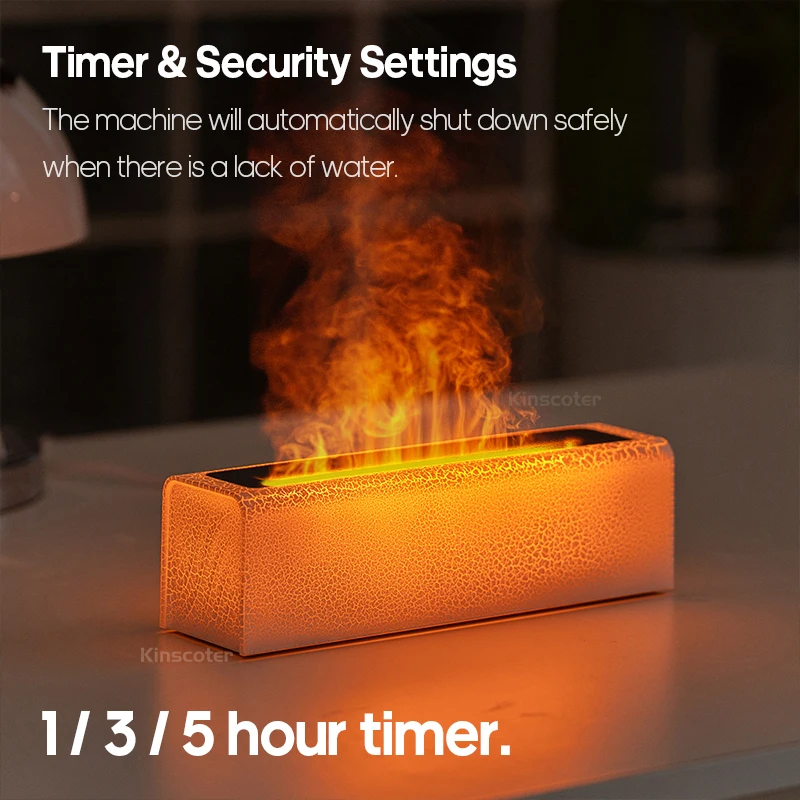 Fireplace Flame Cool Mist Diffuser, 150 ml