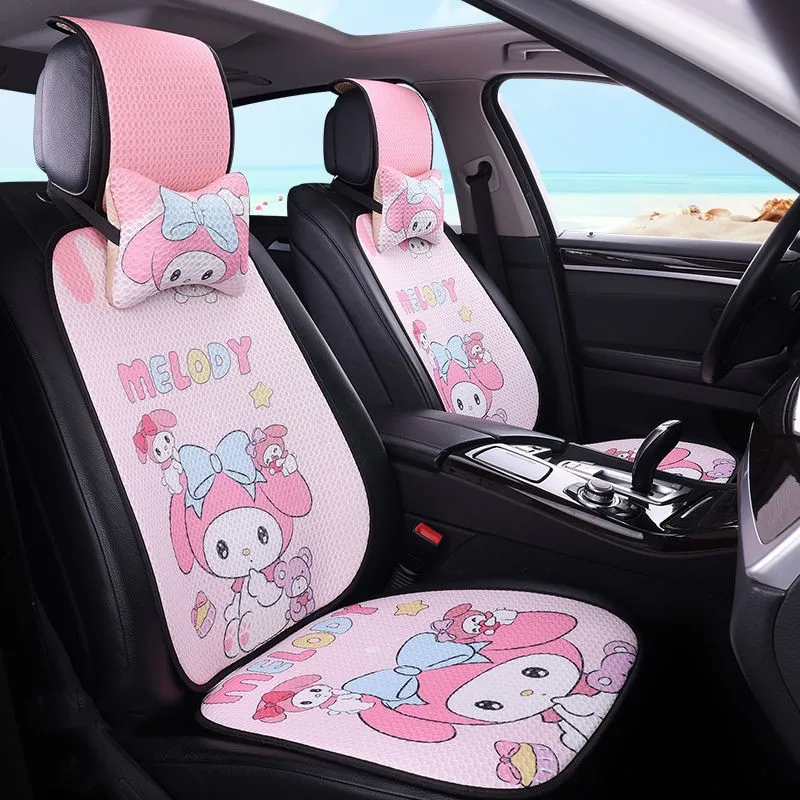 New Style Cartoon Cute Little Devil Car Seat Cushions Summer Breathable Mesh Fabric Universal Sanrio Car Interior Accessories