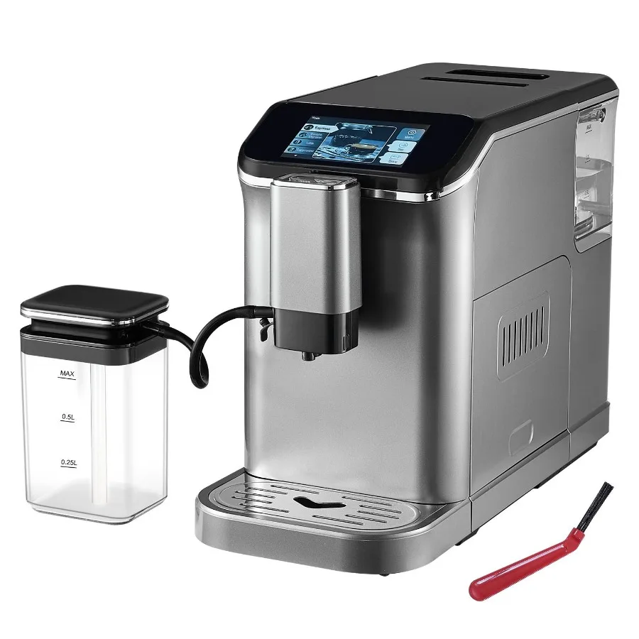 

Fully Automatic Espresso Machine - with Automatic Milk Frother 20 Bar Super-Automatic Cappuccino Latte Machine with TFT Touch S