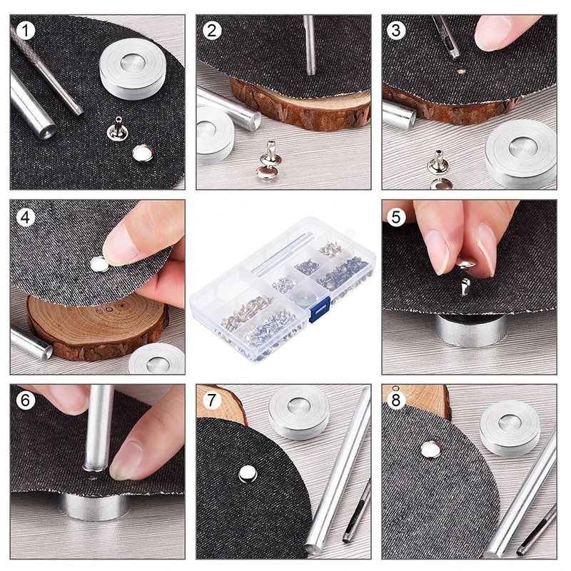 Fungo Punch fungo rivetto Hit Nail Installation Tool Mold fai da te fatto a mano in pelle cintura Punch Hand Knock Round Cap Nail Punch