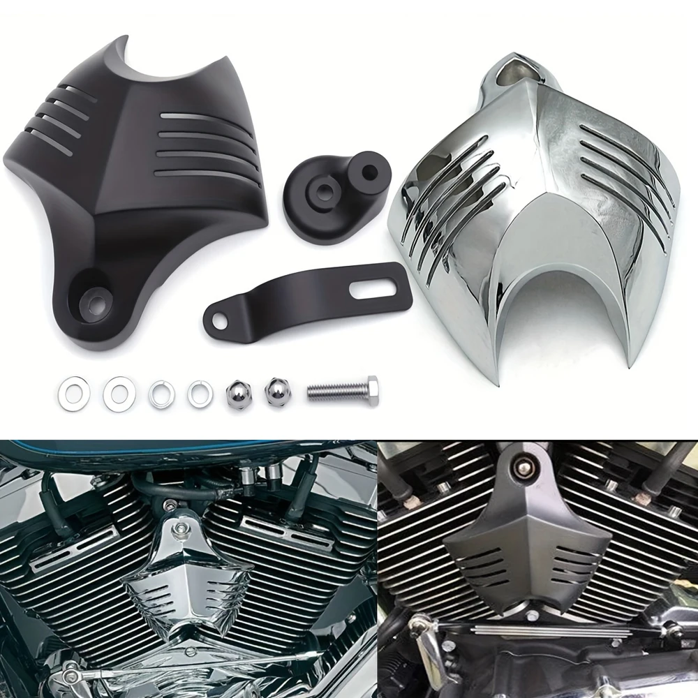Cubierta de bocina doble grande negra/cromada para motocicleta, cuernos de cencerro para Harley Dyna Softail Sportster Electra Road King Street Glide