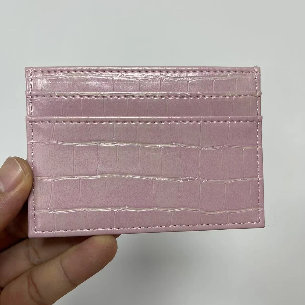 

Card Holder Coin Purse Pu Leather Card Wallet Crocodile-Pattern Card Sleeve For School Business Travel