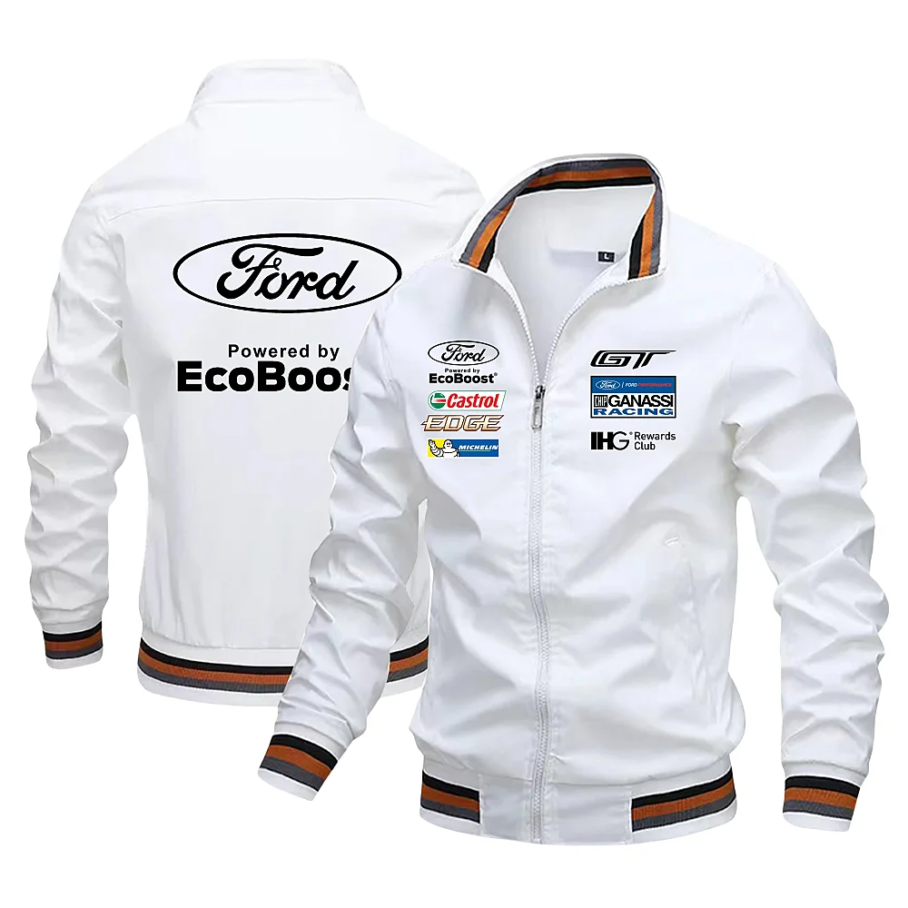 Chaqueta de motocicleta con estampado de logotipo de Ford para hombre, ropa deportiva de carreras, talla grande, nueva moda