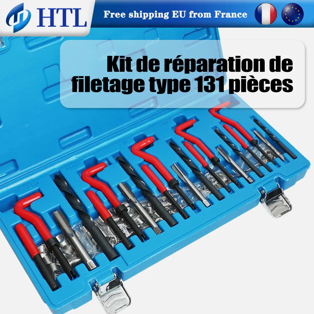 Kit de réparation de bloc moteur 131 pièces pour réparer les filetages endommagés M5 M6 M8 M10 M12 Professionnel