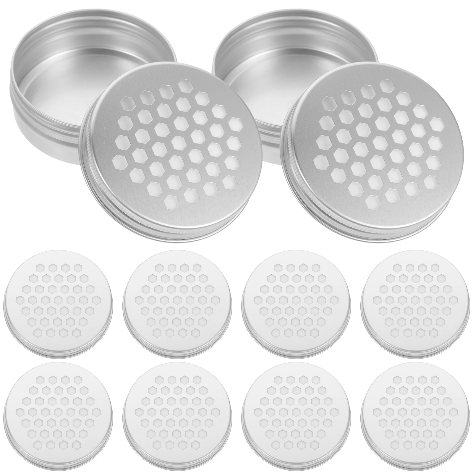 

10pcs Incense Beads Can Aluminum Box 60ml Aroma Diffuser Scented Tin Screw Top Holes Dog Training Home Car Freshener