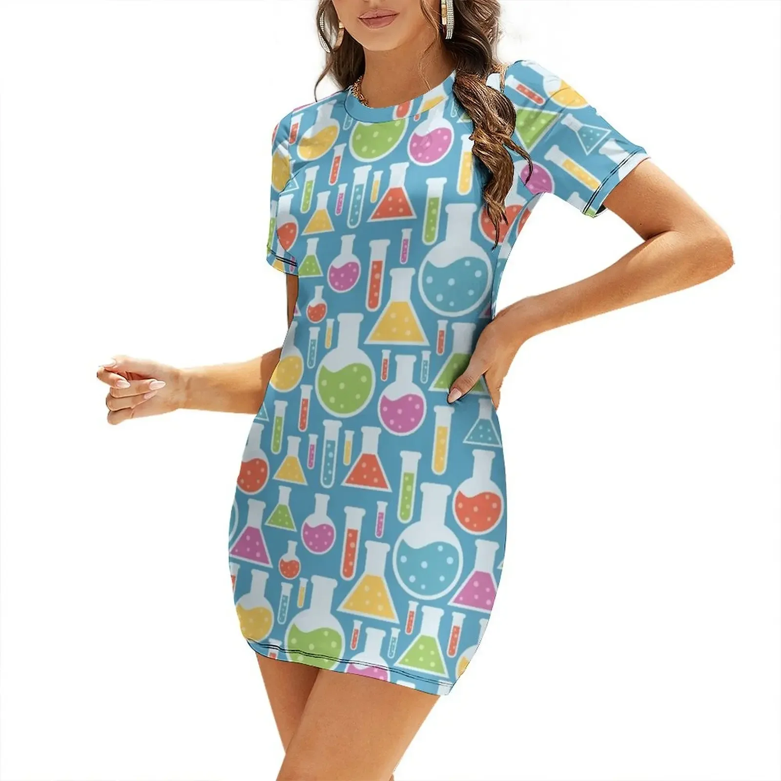 

Science Laboratory Short-Sleeved Dress dresses for women dress women summer 2025 Womens dresses luxury woman evening dress