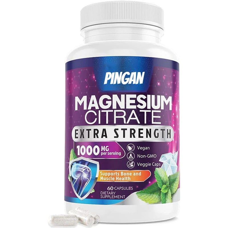 

Magnesium Citrate Capsules - Highly Absorbent Citric Acid Complex, Gluten Free, Non GMO