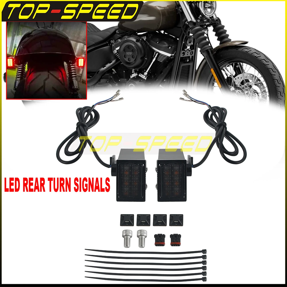 For Harley Softail Standard FXST Street Bob FXBB Breakout 117 FXBR Slim Low Rider FXLR Motorbike Rear LED Turn Signal Brake Lamp