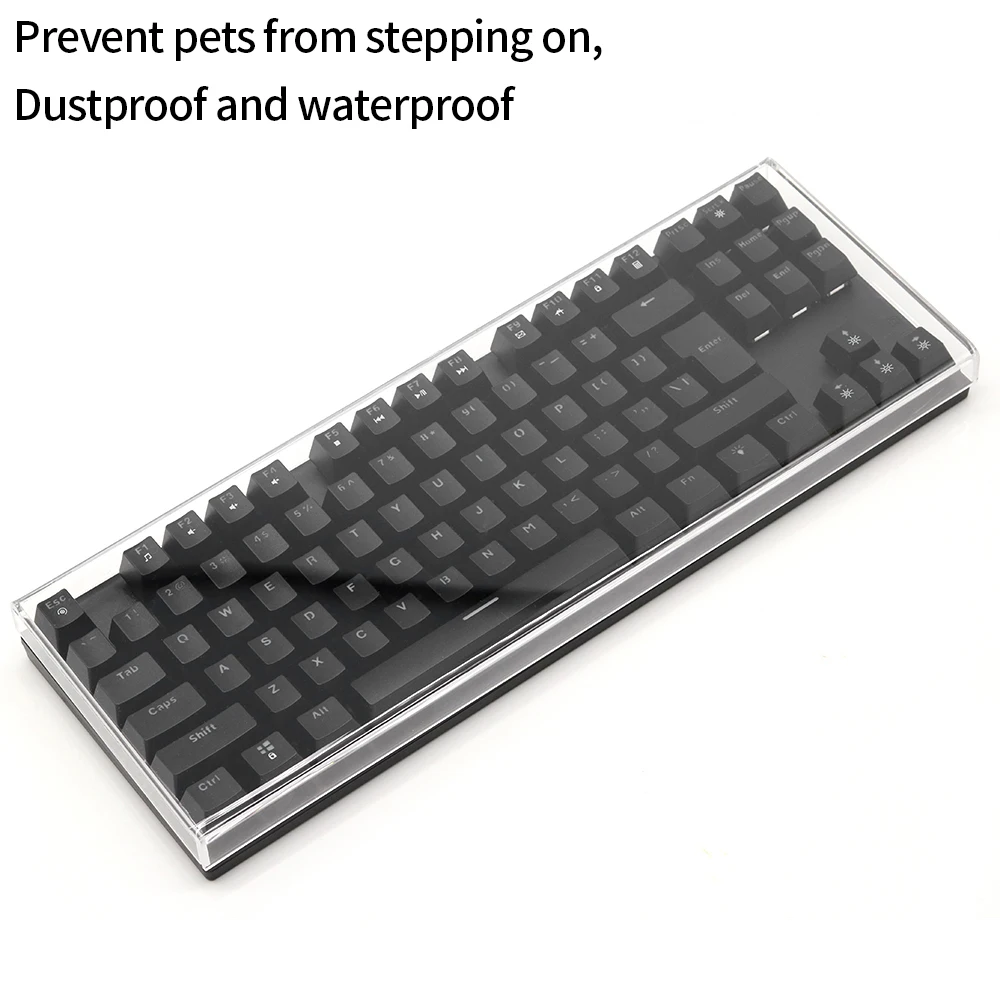 Cubierta de polvo de teclado mecánico acrílico, cubierta de aire de tecla 40%, 60%, 65%, 75%, impermeable, evita que las mascotas tinten