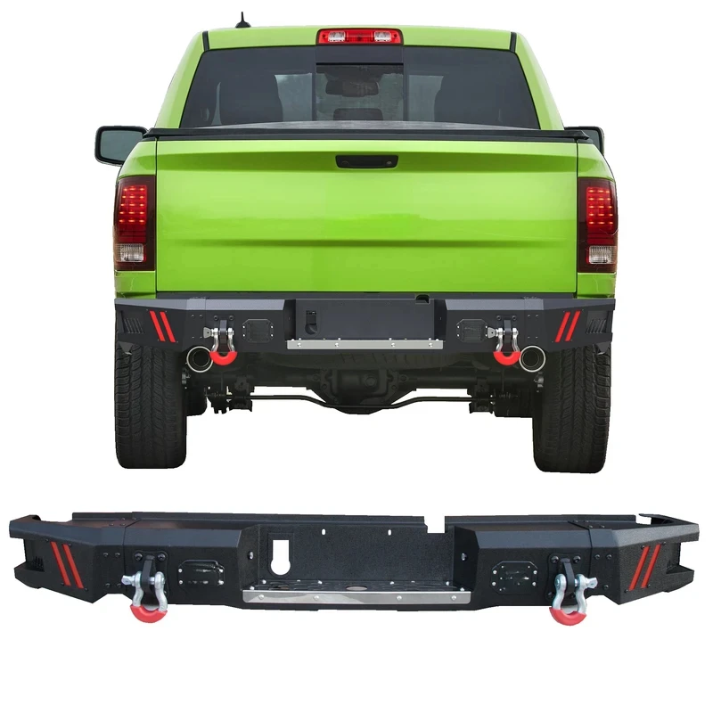 

Rear with Antiskid Plate and 2x18W Lights 2013-2018 Ram 1500,Textured Black Ram 1500 Rear Bumper